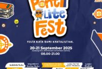 Flyer PontiLite Fest 2025 dalam rangka menyemarakkan Bulan Gemar Membaca dan Hari Kunjung Perpustakaan 2025.