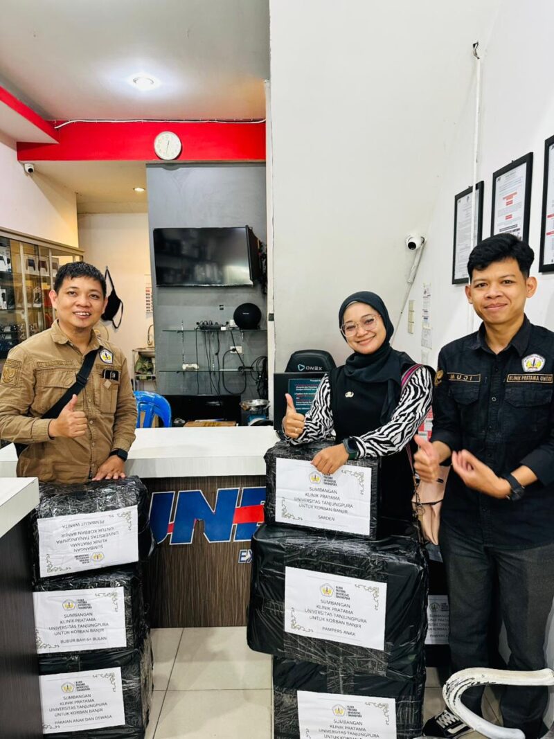 bantuan kemanusian dari Klinik Pratama Untan Pontianak telah dikirimkan melalui jasa kurir secara gratis