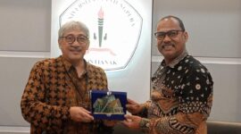 pertemuan antara ISI Yogyakarta dan Untan bertempat di gedung rektorat untan