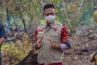 Wali Kota Pontianak Edi Rusdi Kamtono turun langsung ke lokasi karhutla beberapa waktu silam.