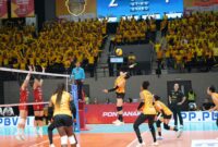 Para atlet tengah berlaga pada Proliga 2026 di GOR Terpadu Ayani