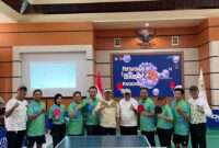 Tim Tenis Meja Pemkot Pontianak sukses mendulang juara pertama Turnamen Eksibis antarlembaga dalam rangka HUT ke-79 BPK RI