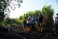 Wali Kota Pontianak Edi Rusdi Kamtono meninjau lahan yang terbakar di Pontianak Utara.