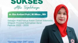 Dr. Eka Ardiani Putri, M.Kes., M.H. sebagai Wakil Ketua IDI Kalbar periode 2025–2028.