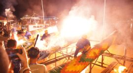 Permainan Meriam Karbit menjadi tradisi setiap tahun menyambut lebaran di Pontianak.